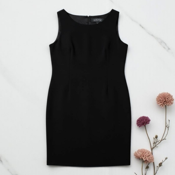 Kasper Classic Black Sheath Dress Elegant Minimalist Career Workwear Plus Sz 14 - Picture 12 of 12